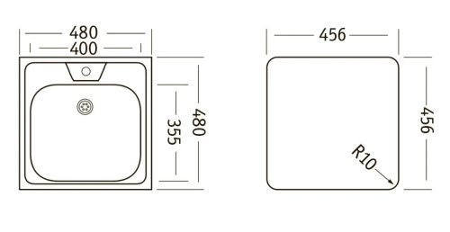 Мойка из нержавеющей стали для кухни UKINOX CLM480.480 -GT6K 0C