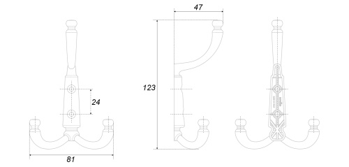 BOYARD.Крючок мебельный DOLCE 43524Z12301.09 K350MAB.6