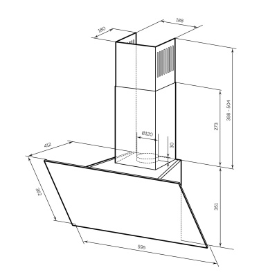 Кухонная вытяжка наклонная LEX META GS 600 WHITE