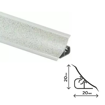 Плинтус для столешниц Антарес бежевый Thermoplast MRK120 20х20х3000мм 1213 (ф-ра 287)