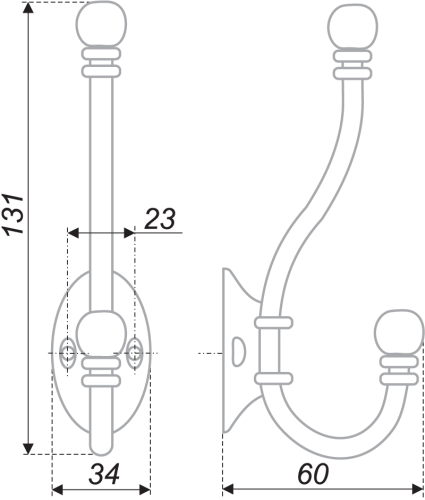 BOYARD.Крючок мебельный K209BAZ.6