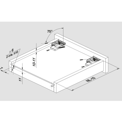BOYARD.Направляющие шариковые, скрытого монтажа B-slide DB8882Zn/300