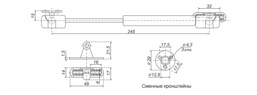 Газлифт BOYARD GL105GR/50/1 