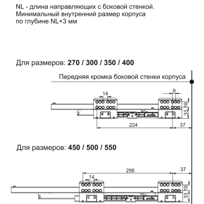 BOYARD.Комплект тонких боковых стенок SBDW13/W/500