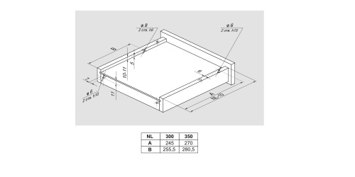BOYARD.Направляющие шариковые, скрытого монтажа B-slide DB8883Zn/350