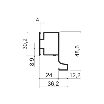 Ручка-профиль G-line "L" Латунь браш XGJB-4118.LTNAB.4500