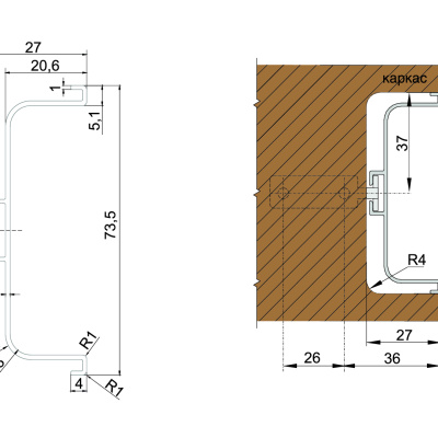 Ручка-профиль GOLA BALANCE BOYARD "C" Белый RP050W.1/000/4100