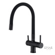 Смеситель для кухни Emar ЕС - 3015 BLACK высокий излив черный