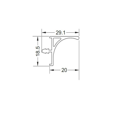 Ручка-профиль врезная G-line "Т" Матовый черный XGJB-4120.BLK.4200