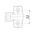 Планка для петли H404 с вкр. евровинтами, H0 BOYARD H2230
