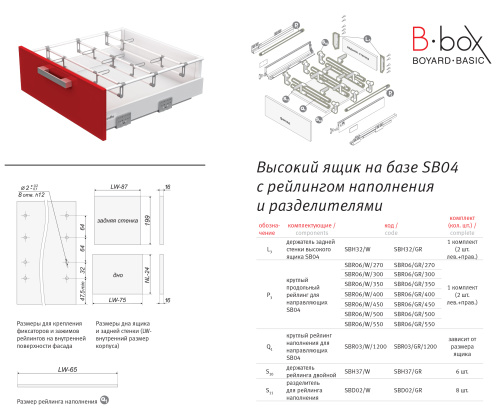 BOYARD.Рейлинг наполнения, цвет белый SBR03/W/1200