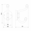 BOYARD.Крючок мебельный PRINCESS K213BL.6