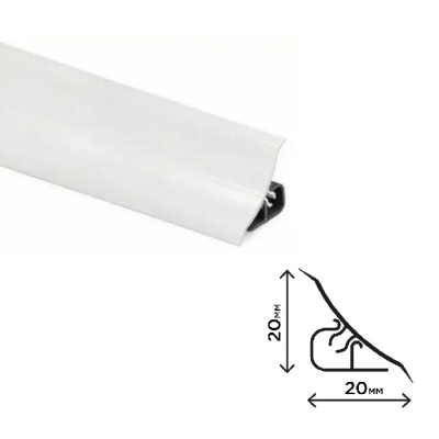 Плинтус для столешниц Thermoplast MTK/MRK/AP120 Белый глянец 20х20х3000мм (ф-ра 1105)