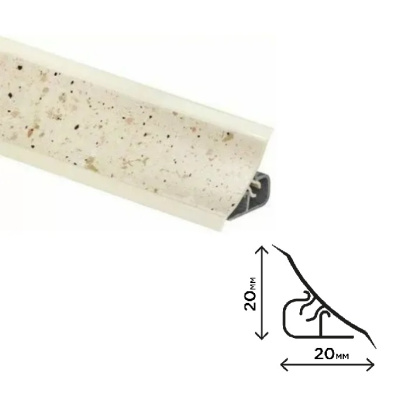 Плинтус для столешниц Thermoplast MTK/MRK/AP120 Песок 1004 20х20х3000мм (ф-ра 580/1004)