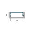 Профиль накладной для LED лент КСС 1506W GLS черный диффузор плоский полуматовый 4 клипсы + 4 черные заглушки с отверстием