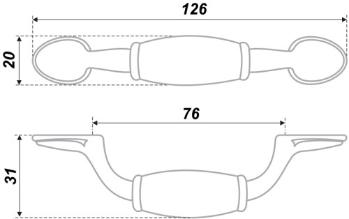 BOYARD.Ручка мебельная RS109AB.4/76/W01