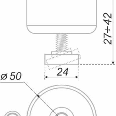 Опора пласт., рег., d50мм., h27мм., цвет BL BOYARD N310BL.2