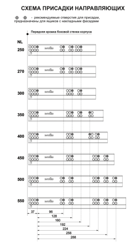 BOYARD.Направляющие шариковые, скрытого монтажа B-slide DB8884Zn/450