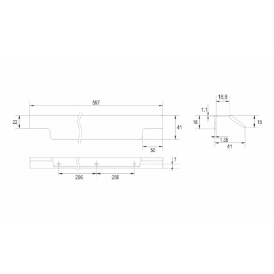 Ручка торцевая мебельная ARCA BOYARD Матовый черный RT115BL.1/512/600