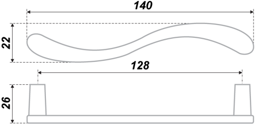 BOYARD.Ручка мебельная RS154SC.4/128